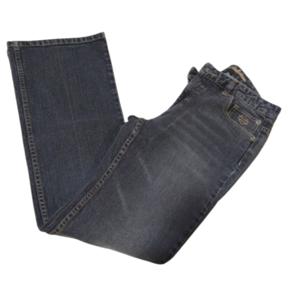 Size 8 Harley Davidson Contoured Boot Cut Stretch Black Jeans 99024-08VW Women's - Picture 8 of 16
